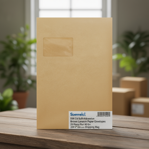 Sobres de Papel Lanolina Autoadhesivos Soennecken DIN C4, Color Marrón, 25 Unidades/Paquete, 229 x 324 mm, Ventana, 90 g/m², Bolsa de Envío - Product Image 3