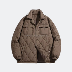 เสื้อแจ็คเก็ตผู้ชายแบบกันน้ำ กันลม บุใยฝ้าย น้ำหนักเบา คอทรงโอ สำหรับฤดูหนาว สไตล์ไฮสตรีท ไซส์ใหญ่ ขายส่ง - Product Image 3