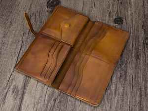 Portefeuille LWM-0093 en cuir long vintage Multi-Slots pour dames Porte-cartes de crédit Fermeture ouverte Pochette Sacs à main - Product Image 4