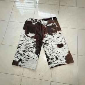 <b>Men</b>’s Cowhide <b>Leather</b> <b>Shorts</b> Genuine Hair On Hide Custom design on Festival Wear - Product Image 2