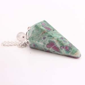 Rubí en fucsita péndulo con cadena Super calidad cristal natural piedras preciosas al por mayor más vendidos - Product Image 2