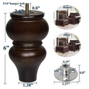 Pieds de meubles modernes en bois de caoutchouc 12.5/15/20cm de hauteur canapé Table basse meuble TV remplacement salon chambre Vietnam - Product Image 2