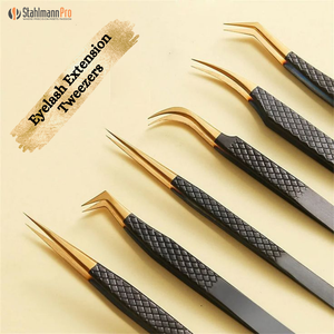 Pinzas para Pestañas Stahlmann Pro Profesionales con Logotipo Personalizado, Agarre de Diamante, Acero Inoxidable, Lisas y Dentadas, Duraderas, para Precisión - Product Image 2