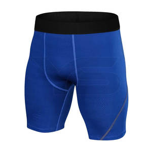 Pantalones cortos de compresión de cintura media informales para hombre, ropa para correr de poliéster de secado rápido, bolsillos de decoración sólida, venta al por mayor, tela de LICRA - Product Image 1