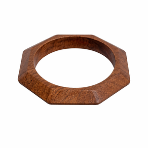 Brazalete de Madera Octagonal Hecho a Mano, Brazalete de Madera Geométrico Natural, Joyería Minimalista de Madera Maciza para Mujer - Product Image 5
