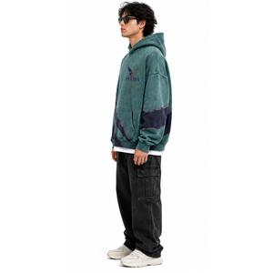 Sweat à capuche oversize en molleton épais 100 % coton délavé style vintage pour homme, avec poche kangourou, couleur unie, logo personnalisé, streetwear - Product Image 5