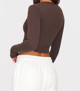 Camisetas cortas personalizadas 2025 para mujer para verano, ropa recortada con estampado de gran tamaño en blanco sólido para mujer - Product Image 3