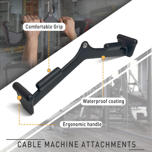 Poignée ergonomique Câble Gym Dos Triceps Barre de musculation Lat Pulldown Attachements avec poignée neutre Barre de traction en caoutchouc et acier - Product Image 4
