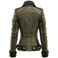 Blouson aviateur en cuir d'agneau véritable pour homme, vert olive, noir satiné, style doux, coupe ajustée, look décontracté, col à revers, lisse