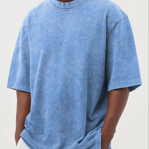 เสื้อยืดทรงหลวมสำหรับผู้ชายสีแอซิดแบบปรับแต่งได้สไตล์ย้อนยุคคุณภาพสูง - Product Image 1