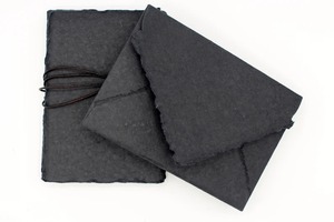 เศษผ้าคอตตอนรีไซเคิลกระดาษสีกรมท่าทำด้วยมือพร้อมขอบหยักปราศจากกรดยูวีและออฟเซ็ตพิมพ์แพ็ค5แผ่น - Product Image 5