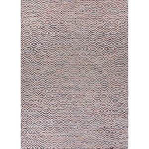 Alfombras Abrash ADWV-13047 de Tejido Plano con Patrón Geométrico en Lana y Viscosa, Color Rosa y Morado, para Uso Doméstico - Product Image 1