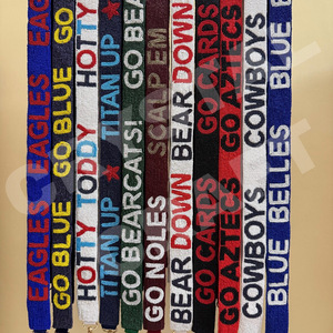 Bulldogs Go personalizado oro blanco semilla cuentas bolsa correas accesorios de moda para bolsos con correa de monedero con cuentas - Product Image 6