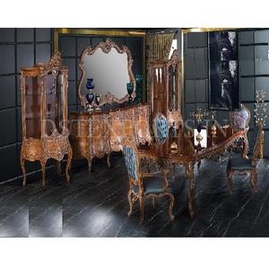 Juego de Comedor de Diseño Ultra Lujoso Tallado a Mano, Muebles de Comedor Rústicos con Temática Rústica para el Hogar, Juego de Comedor de Madera Tallada Antigua para Salón, EE. UU. - Product Image 1