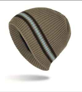 Gorro de lana a rayas de colores a la moda para hombre, gorro de punto cálido para exteriores de otoño e invierno - Product Image 6