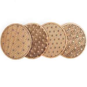 High Quality <b>Wooden</b> Square Coasters Free Use for Home Office Restaurant Coffee Tea Cup Cover Standard Quality Kitchenware Set - Product Image 4