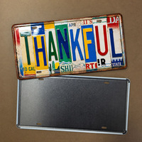 Letrero Metálico Vintage 'Thankful Letter', Placa de Metal Rústica, Letrero Metálico de Estilo Antiguo para Decoración de Pared de Casa o Granja