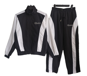 ชุดวอร์มผ้าโพลีเอสเตอร์สำหรับทั้งชายและหญิงแจ็คเก็ตกันลมไนลอนชุด2ชิ้นซิปขึ้นเปลือกนิ่มแบบมีท่อ - Product Image 5