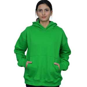 400g 100% coton pull à capuche pour femmes lourd polaire Streetwear Logo personnalisé broderie décontracté mode vert sweat - Product Image 2