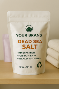 Marque privée Mer Morte 100% naturelle de qualité supérieure de 3lb avec emballage recyclable Fabriqué aux États-Unis pour un bain parfait et détendu, emballé en sac - Product Image 2