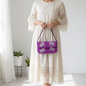 Nouveau design tendance 2025, sac à main pour femme et fille, broderie de perles faite à la main de haute qualité, sacs de soirée, choix de couleurs personnalisées - Product Image 1