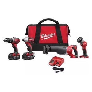 Kit Combinado Inalámbrico M18 de 18 Voltios con 2 Herramientas: Taladro Percutor y Sierra de Corte Oscilante con Batería de Litio - Product Image 1