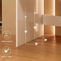 Coiffeuse Moderne en Bois Avec Miroir Led avec Tiroirs 3 Luminosité Réglable Coiffeuse Blanche avec Tabouret pour Chambre à Coucher