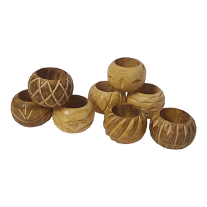 Mango de madera de color Natural, elegancia festiva, hecho a mano, redondo, gran oferta, servilletero, perfecto para Decoración de mesa de boda de Navidad - Product Image 2