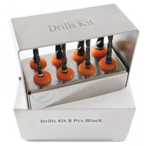 Kit Profesional de Fresas Eléctricas para Implantes Dentales, 8 Piezas, Acero Inoxidable con Recubrimiento de Titanio, Agarre Ergonómico, Acabado Negro, Cirugía Oral - Product Image 6