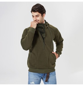 Pull-over à fermeture éclair 100% polyester 1/4 de haute qualité pour hommes sweats à capuche d'hiver Logo personnalisé broderie taille 6XL ODM tissu polaire - Product Image 5
