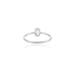 แหวนทองคำแท้18K ทำด้วยมือคุณภาพสูงสีขาวล้วนตัดรูปไข่พลอยสีธรรมชาติสำหรับงานแต่งงานคอลเลกชันตามสั่งจากโรงงาน - Product Image 5