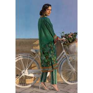 Conjunto de traje de dos piezas sin coser para mujer, color verde - Product Image 6