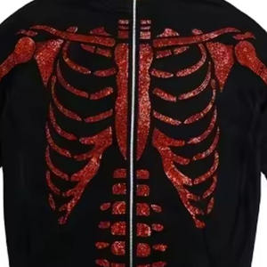 2024 New Design Unisex Pullover <b>Skeleton</b> Hoodies for Men Custom Made 100% Cotton Halloween <b>Hoodie</b> Full up Zipper <b>Skeleton</b> <b>Hoodie</b> - Product Image 2