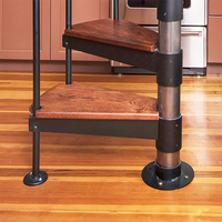 Cadre en métal Durable DIY Maison Appartement Escalier Nordique Intérieur Loft Acier Bois Escalier en colimaçon Kit
