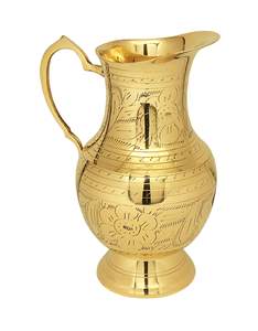 Carafe à eau au design coloré tendance, design en laiton métallique, finition plaquée or, décoration pour restaurant, hôtel et maison - Product Image 2