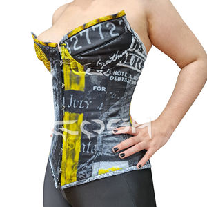 Corset Benjamin Franklin imprimé argent, noir et jaune, dollar américain, sublimé, avec armatures en acier robustes - Product Image 4