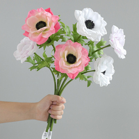 Anémones artificielles réalistes au toucher naturel, faites à la main, design moderne pour la décoration de mariage et de la fête des mères, durables et écologiques