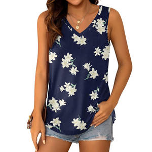 Camiseta sin mangas Lisa personalizada estirable PARA MUJER DE CALIDAD 100% al por mayor, Camiseta básica y elegante para mujer - Product Image 1