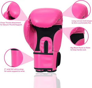 Guantes de Boxeo de Piel Sintética de Alta Calidad con Diseño de Logotipo OEM Personalizado, Fabricación de Primera Calidad - Product Image 3