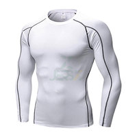 Chemises de compression pour hommes à manches longues personnalisées, anti-irritations, sans coutures, respirantes, antibactériennes, écologiques, séchage rapide, pour la gym et le fitness