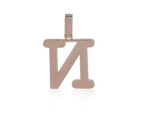 Pendentif en forme de lettre N, style hip-hop, plaqué or, avec charme en moissanite taille princesse, pour anniversaire et mariage - Product Image 2