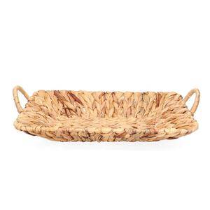 Ensemble de 3 plateaux de service tissés à la main avec poignées, plateau en fibre naturelle de couleur mélangée, décoration d'intérieur tissée en gros - Product Image 5