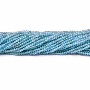 Perles de Rondelle à facettes en Zircon cubique ombré bleu de qualité supérieure brins 4mm Zircon perles de chaîne de pierres précieuses en vrac pour la fabrication de bijoux - Product Image 2