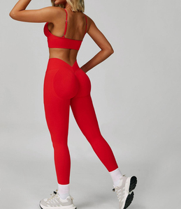 Ensemble de vêtements de gym et de fitness pour femmes grande taille personnalisé Pantalon de yoga imperméable Short de levage des fesses Hauts courts d'entraînement Nouveaux sports d'entraînement - Product Image 6
