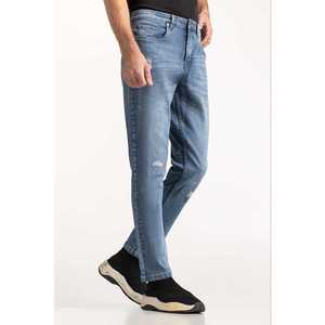 Vaqueros vintage de cintura media rectos MN-JNS-WS24-005 de mezclilla lavada a la piedra con diseño de patchwork, tejidos, para invierno, en colores claros y oscuros, con opciones de corte alto y bajo. - Product Image 5