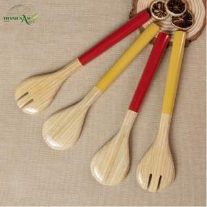 Classic <b>Bamboo</b> Dinner & Salad Spoon Set <b>Mirror</b> Polish Durable Eco-Friendly Utensils for Giveaways - Product Image 1