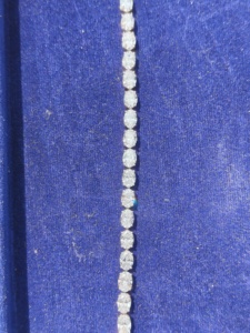 Bracelet de tennis en or massif 14 carats de 2mm avec diamant de laboratoire ovale à 4 griffes Bracelet en diamant véritable Beau bracelet en diamant en or rose - Product Image 4