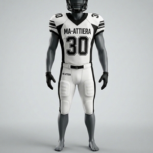 Custom White Black American Football Jersey <b>Padded</b> <b>Pants</b> Team Uniform Number 30 OEM ODM Wholesale Sportswear - Product Image 2