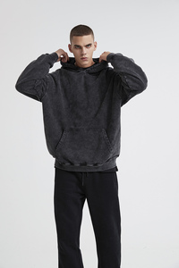 Sudadera con capucha de gran tamaño de peso pesado 350gsm 420gsm lavado ácido pesado Sudadera con capucha hombres LOGO personalizado en blanco 100 algodón totalmente Sudadera con capucha francés Terry - Product Image 3