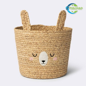 Sturdy Vietnamese Round WATER HYACINTH <b>BASKET</b> <b>Laundry</b> <b>Basket</b> with Easy-Carry Handles Ideal for <b>Laundry</b> Room and Bathroom - Product Image 2